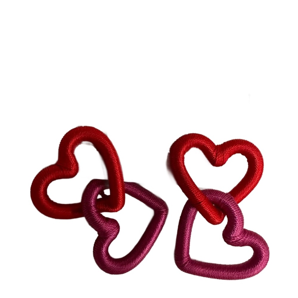 Sugarfix Heart Earrings - Red and Pink